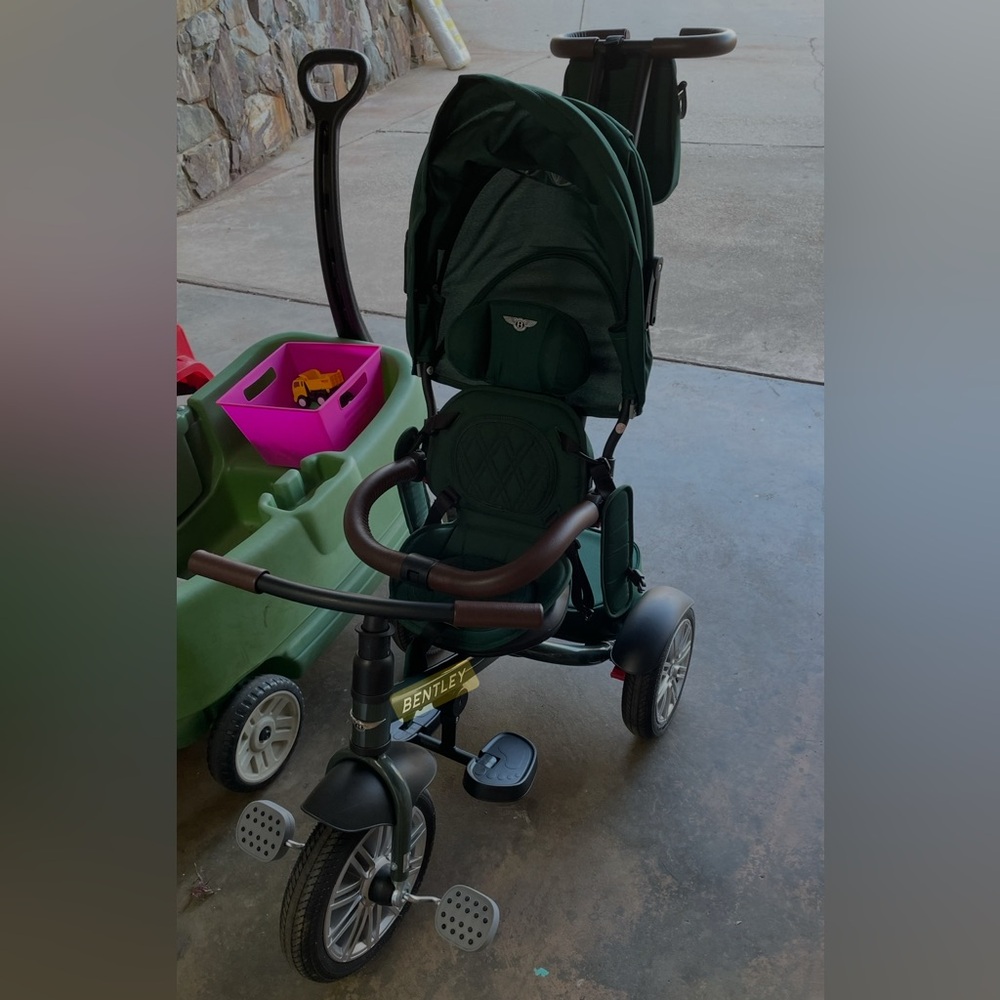 Green and Brown Bentley Tricycle Stroller